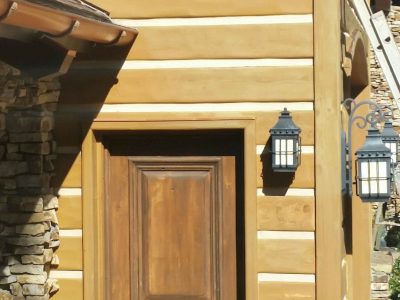 Cabin Front Door Painting Project in Piper