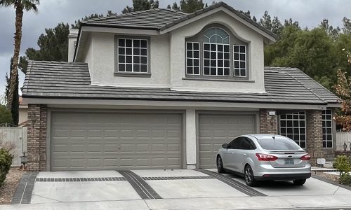 White Stucco and Brick Exterior