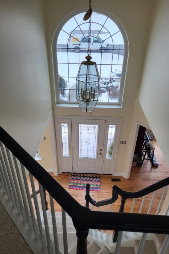Interior painting project view of entryway