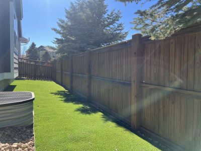 wooden fence and yard