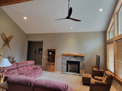 Repainted bedroom interior in Sunriver, OR