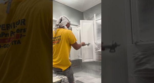 screencap of cabinet painting youtube video