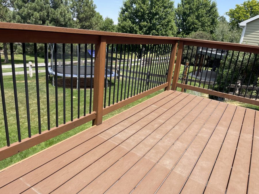 raised wooden deck with worn stain Preview Image 4