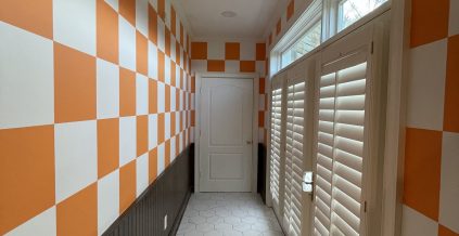 Checkered Wall Pattern Painted