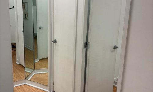 Worn Fitting Room Stall Entrances