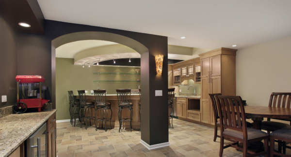 painting a finished basement.