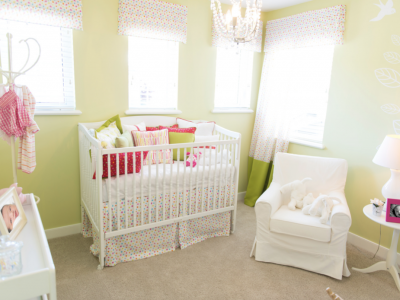 Chartreuse Walls in a baby nursery
