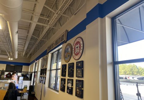 Blue Stripe Highlight in Retail Facility