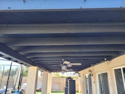 backyard awning painted in arizona