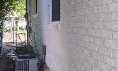 Repainted brick siding