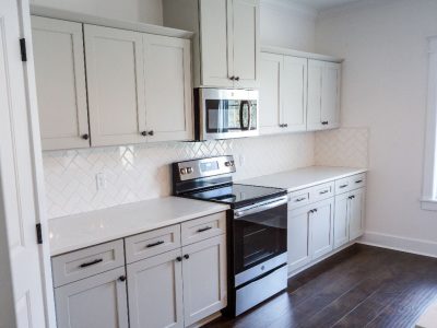 gray kitchen cabinets