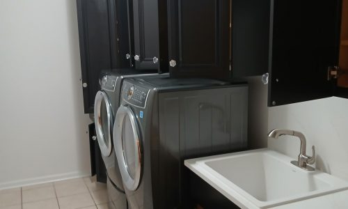 Laundry Room Cabinet Spray Enameling and Interior Drywall Painting