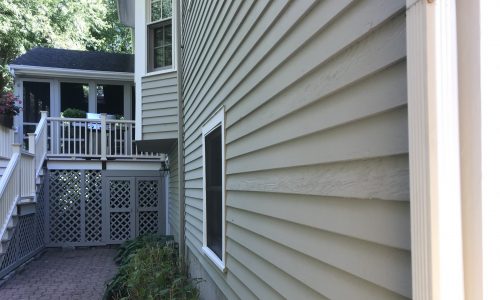 Restained siding