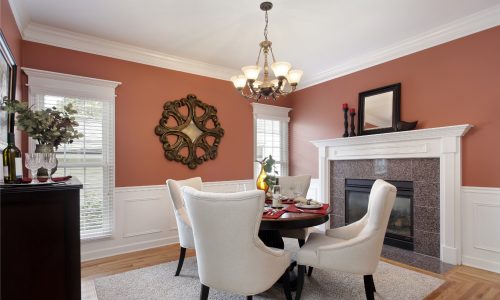 bold white trim interior home