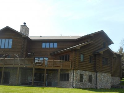 Stained Log Home
