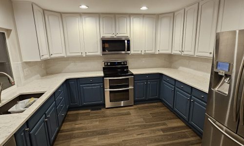 Stain to Paint Cabinet Conversion