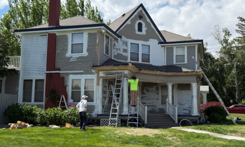 Historic Home Exterior Restoration & Painting (During)