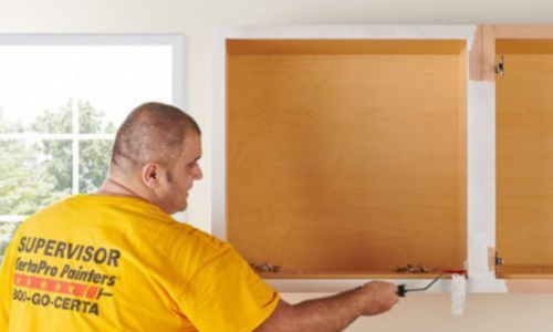 Painting / Staining of Mounted Cabinets
