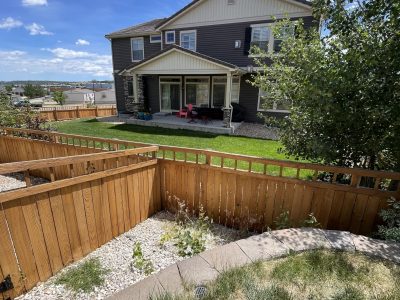stained wooden fence