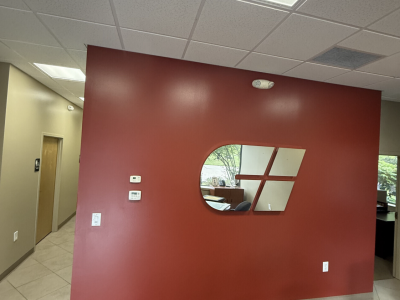 painted commercial space interior