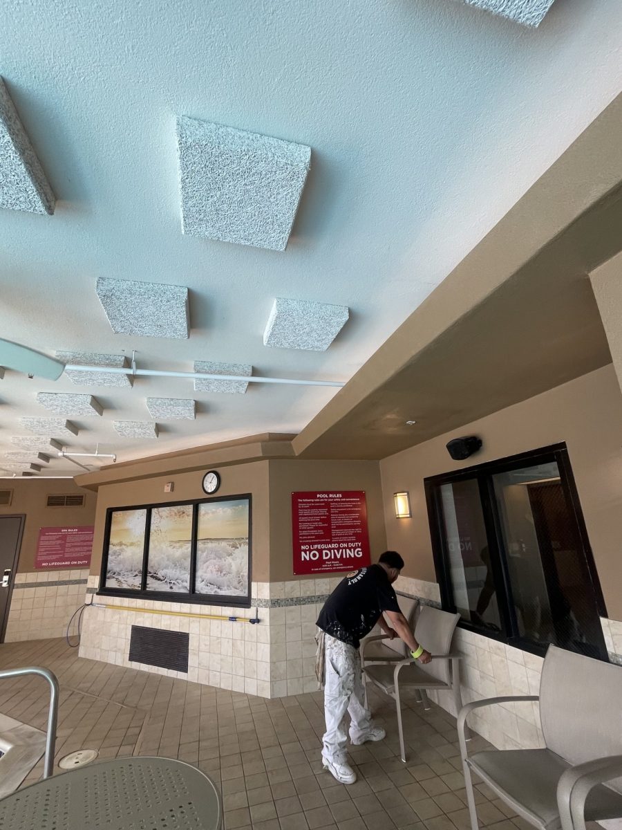 pool area with repaired and painted ceiling Preview Image 2