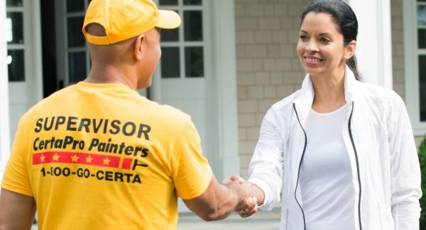 Certapro worker and customer shaking hands after professional job