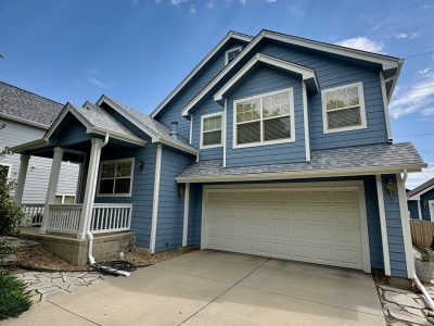 blue painted house
