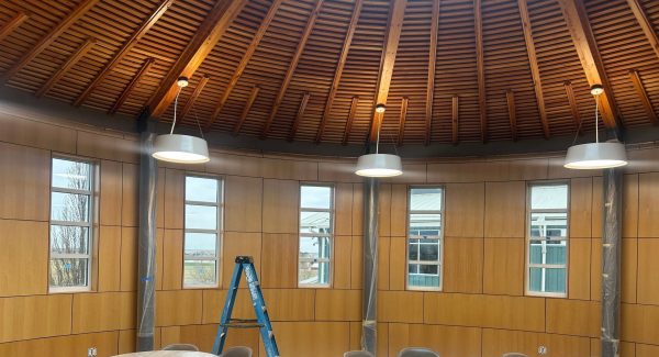 after commercial Wood & Millwork Refinishing project