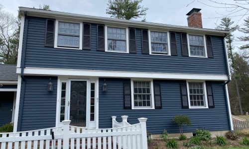 Blue Exterior with White Trim