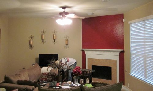 Living Room Painting With Red Accent Wall