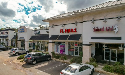 Retail Complex Gate Parkway Exterior Painting Black and White