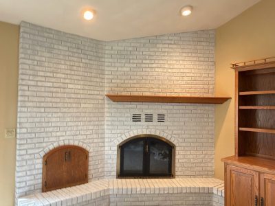 brick fireplace staining