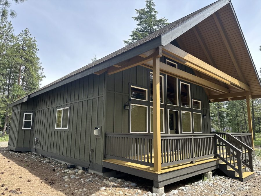 dark green stained cabin home exterior Preview Image 3