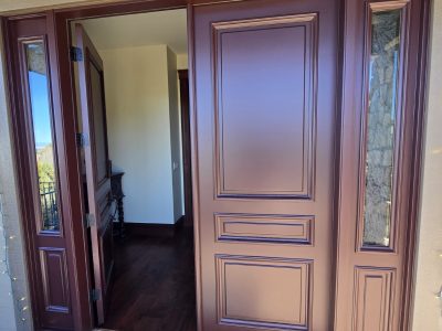 stained home front door