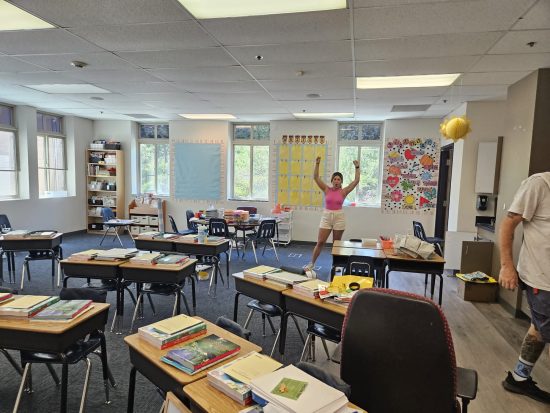 teacher in a school classroom