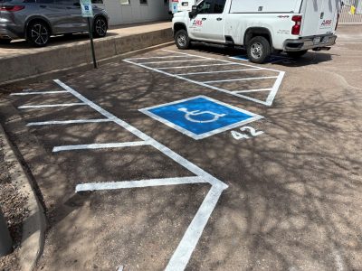 repainted parking lot striping