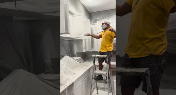 screencap of cabinet painting youtube video