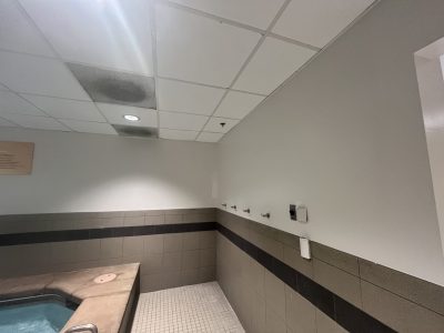 painted locker room wall