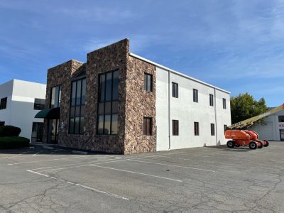 The front entrance to the building we painted in Sparks, NV.
