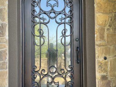 Wrought Iron Front Door Painting dark brown