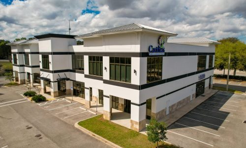 Retail Office Repainted Black and White - Exterior Painting