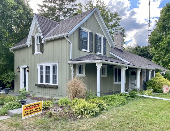 Full exterior repaint in green