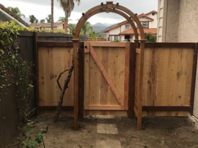 fence after being stained.