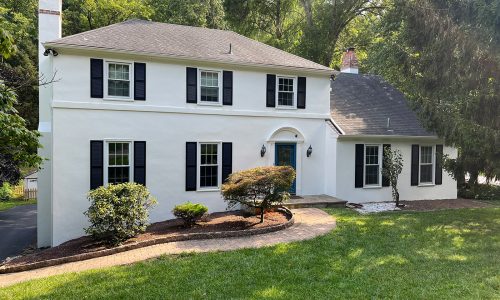 Conshohocken Two-Story White Colonial Exterior Repaint
