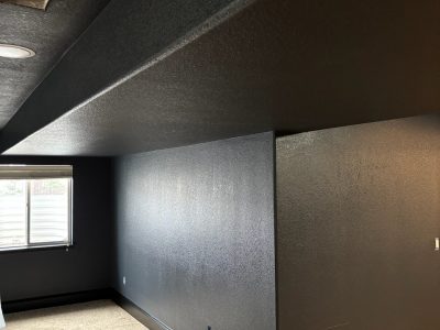 black painted walls