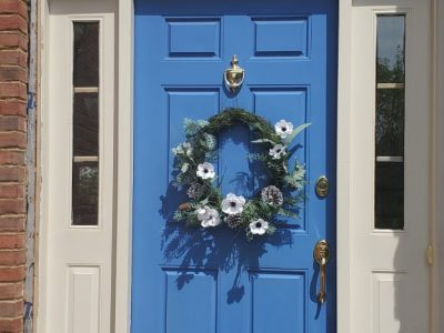 blue painted front door