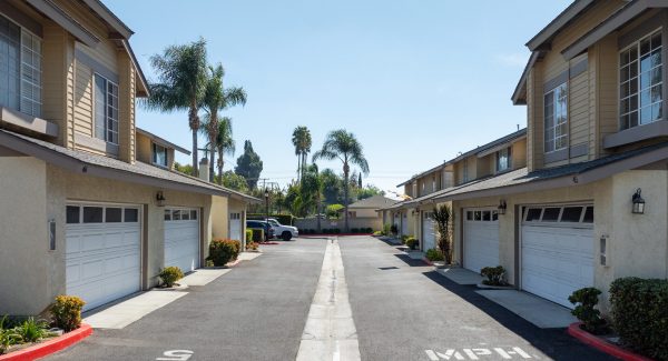 road through condo complex