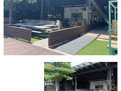 before and after collage of commercial building exterior paint project