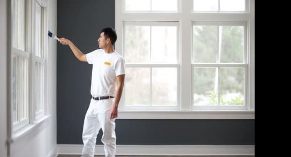 CertaPro worker painting house