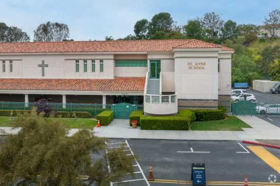 parking lot view of St. Anne School
